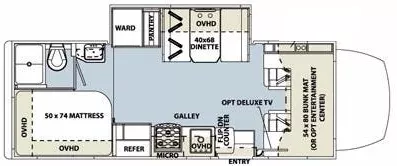 25' 2014 Forest River Solera 24S w/Slide Floorplan