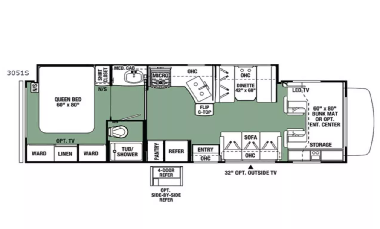 32' 2018 Forrester 3051S w/Slide Floorplan