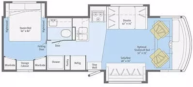 31' 2014 Winnebago Vista 30T w/3 Slides Floorplan