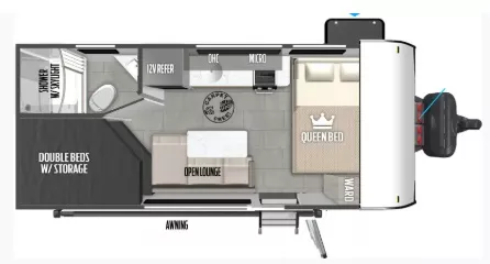 21' 2025 Forest River Wildwood Fsx 174DBLE - Bunk House Floorplan