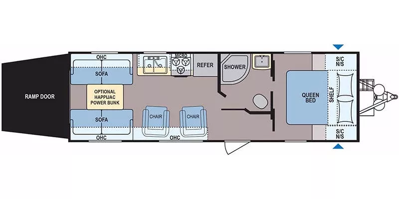29' 2018 Dutchmen Coleman Lantern Toy Hauler 250TQ - Toy Hauler - Bunk House Floorplan