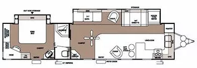41' 2008 Forest River Sandpiper 402FKD w/2 Slides Floorplan