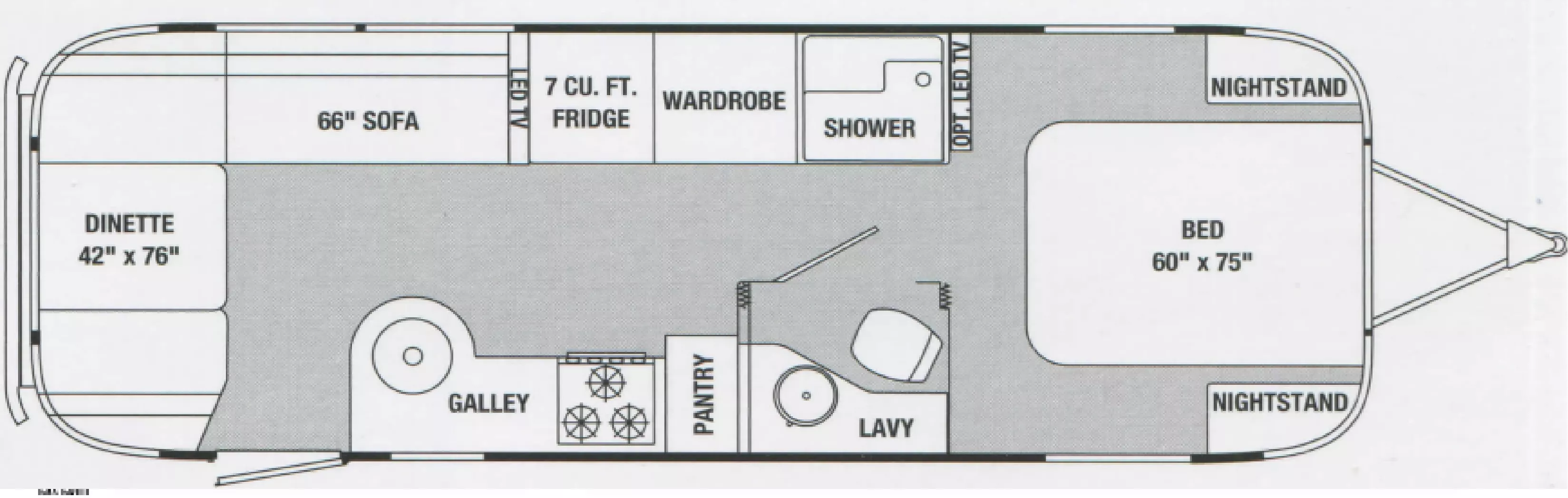 27' 2013 Airstream International 27 SERENITY Floorplan
