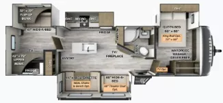31' 2024 Forest River Rockwood Signature 8336BH w/4 Slides - Bunk House Floorplan