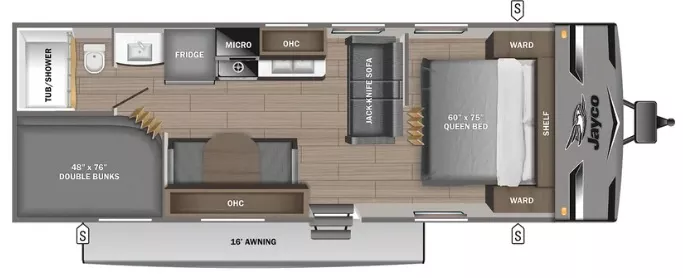 29' 2023 Jayco Jay Flight 264BH Floorplan
