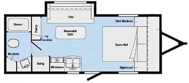 22' 2015 Winnebago Minnie 2101DS w/Slide Floorplan