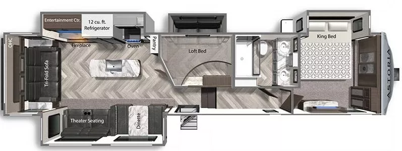 39' 2021 Dutchmen Astoria Platinum 3553MBP w/4 Slides - Bunk House Floorplan