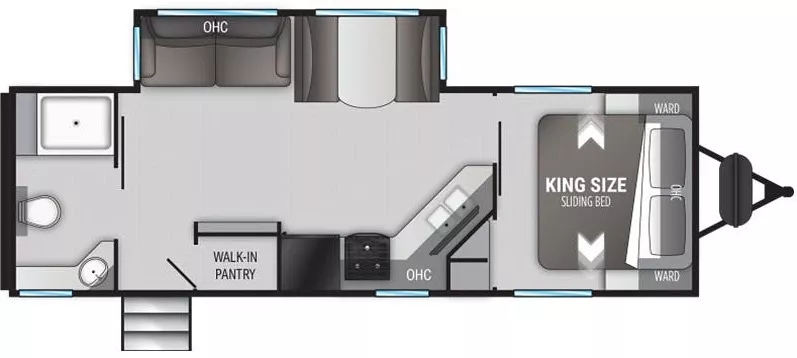 30' 2022 Cruiser RV Radiance 25RB w/Slide Floorplan