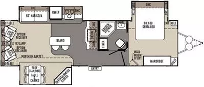 34' 2014 Rockwood Signature Ultra Lite 8329SS w/3 Slides Floorplan