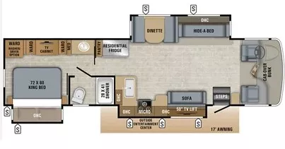 39' 2019 Jayco Seneca 37TS w/3 Slides Floorplan
