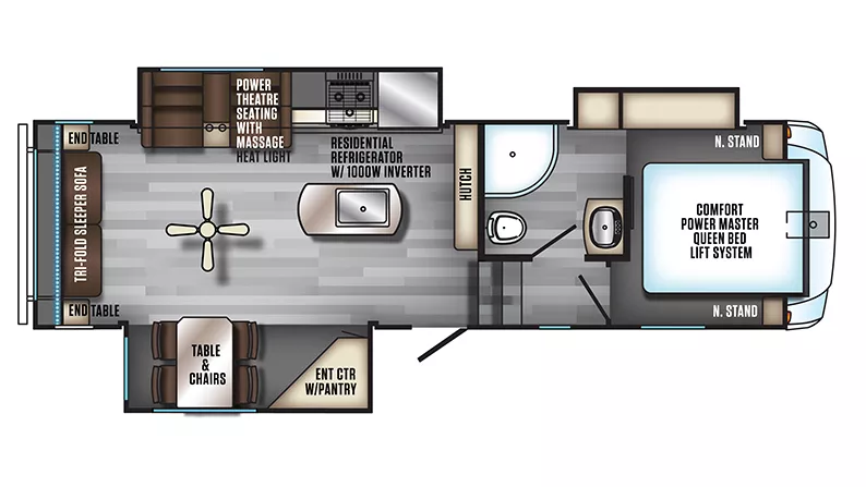 30' 2020 Forest River Cherokee Arctic Wolf 285DRL4 w/3 Slides Floorplan