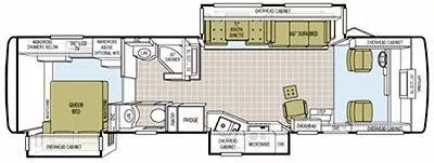 36' 2008 Tiffin Allegro Bay 35TSB 300hp Cummins w/3 Slides Floorplan