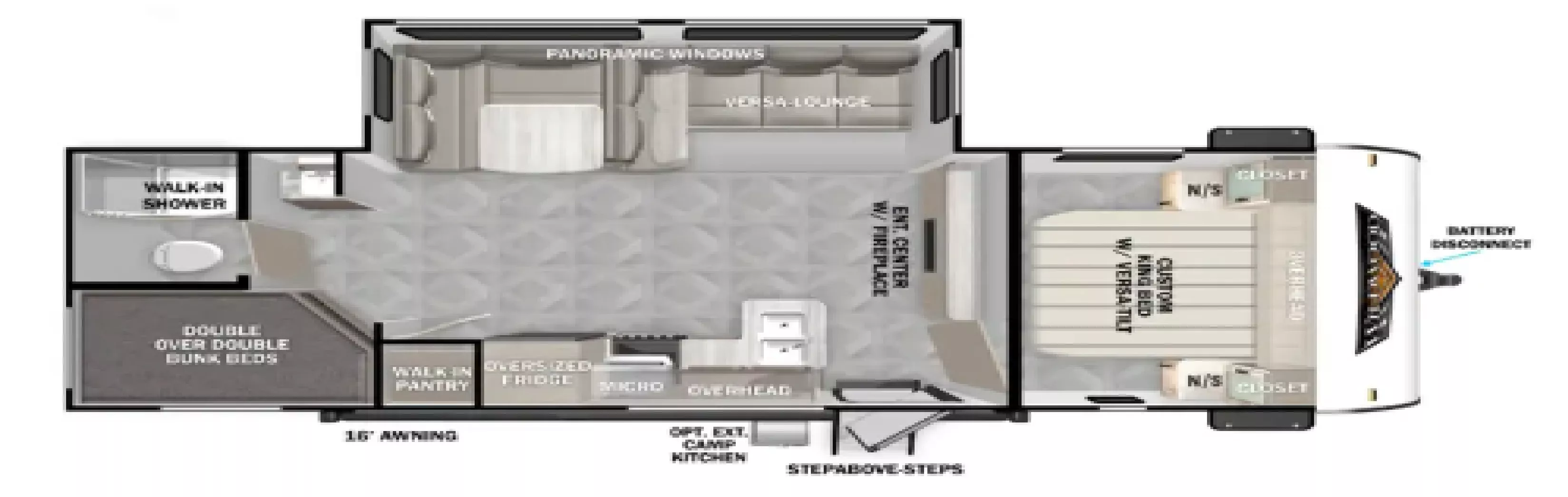 2023 Forest River Wildwood 28DBUD w/Slide Floorplan