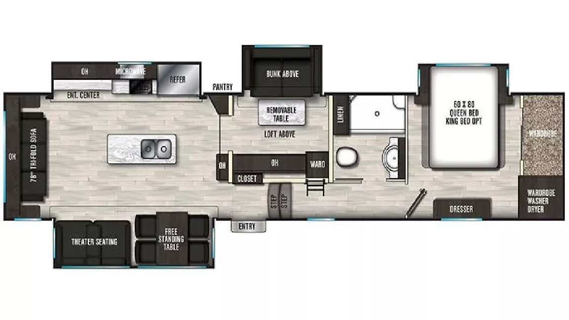 42' 2020 Coachmen Brookstone 398MBL w/4 Slides - Bunk House Floorplan
