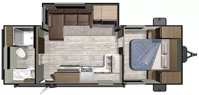 29' 2019 Highland RV Open Range 21RBS w/Slide Floorplan