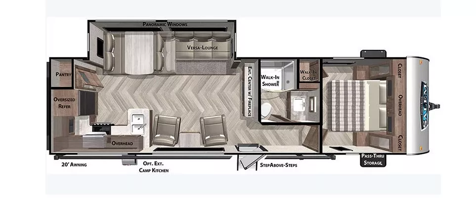 34' 2022 Forest River Salem 27RK w/Slide Floorplan