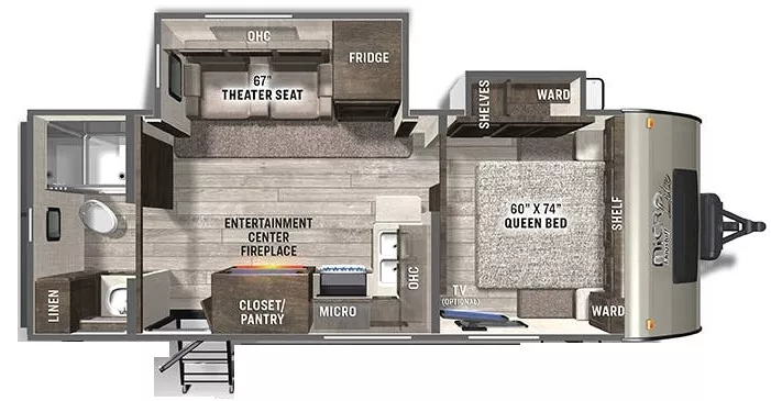 25' 2022 Forest River Flagstaff Microlite 25FBLS Floorplan
