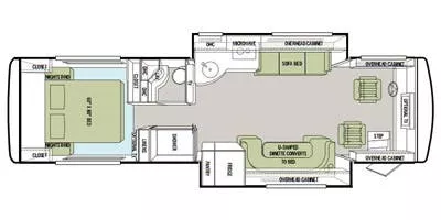 33' 2011 Tiffin Allegro Breeze 32BR 215hp Maxxforce w/2 Slides Floorplan