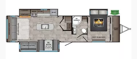 37' 2020 Crossroads Sunset Trail 330SI w/3 Slides Floorplan