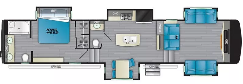 43' 2021 Heartland Big Country 3902 FL w/5 Slides Floorplan