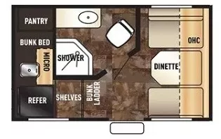 15' 2016 Forest River Cherokee Wolf Pup 13CJ - Bunk House Floorplan