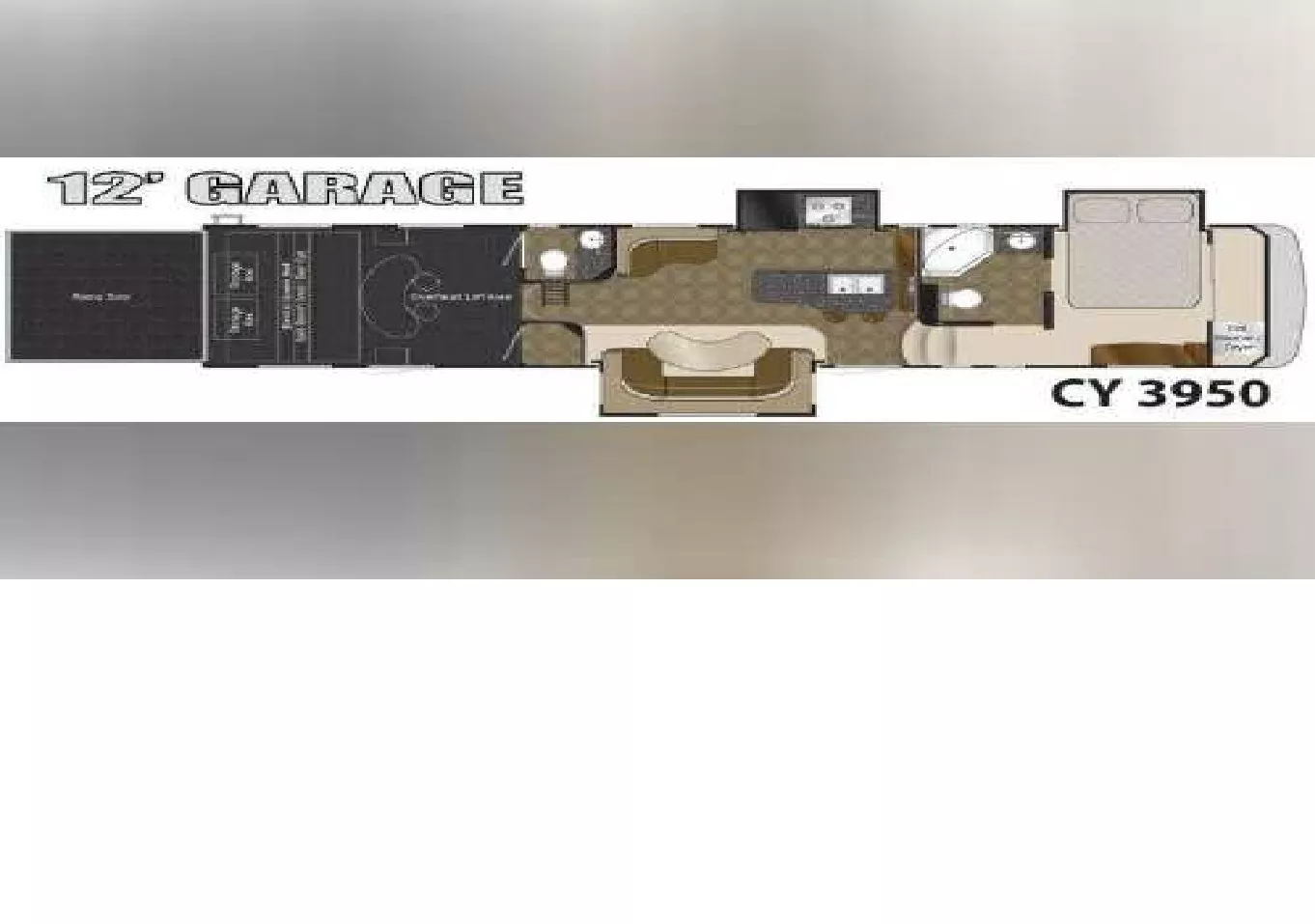41' 2013 Heartland Cyclone 3950 w/3 Slides & Generator  - Toy Hauler - Bunk House Floorplan