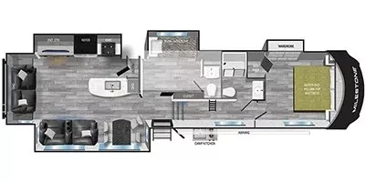 43' 2023 Heartland Milestone 377MB w/5 Slides - Bunk House Floorplan