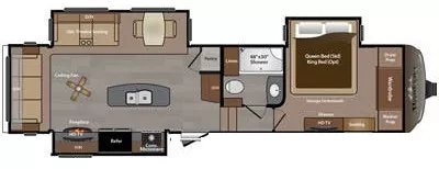 36' 2016 Keystone Montana 3160RL w/3 Slides Floorplan