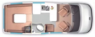 22' 2014 Roadtrek POPULAR 210 Floorplan