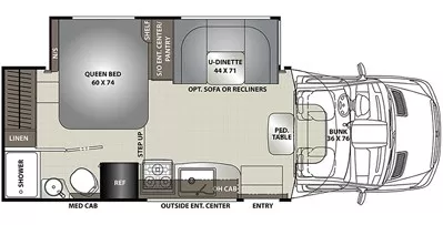 25' 2018 Forest River Coachmen Prism 24EF w/Slide Floorplan