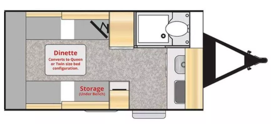 17' 2022 Xtreme Outdoors Little Guy MINI MAX Floorplan