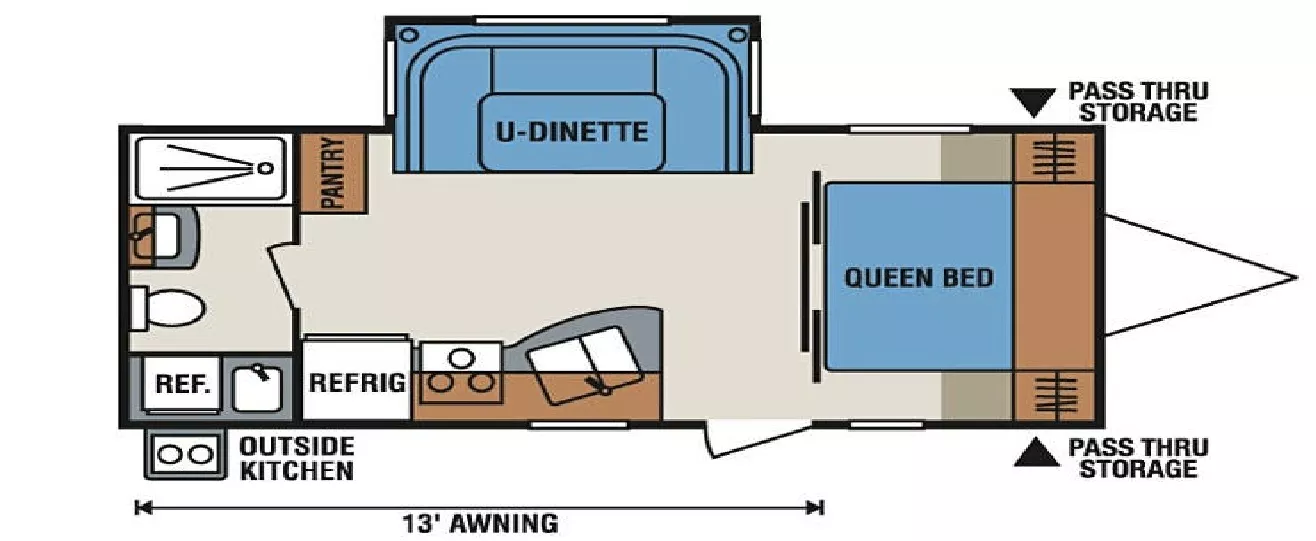 26' 2016 Kz Connect 220RBK w/Slide Floorplan