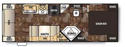 27' 2014 Forest River Cherokee Grey Wolf 25RL Floorplan