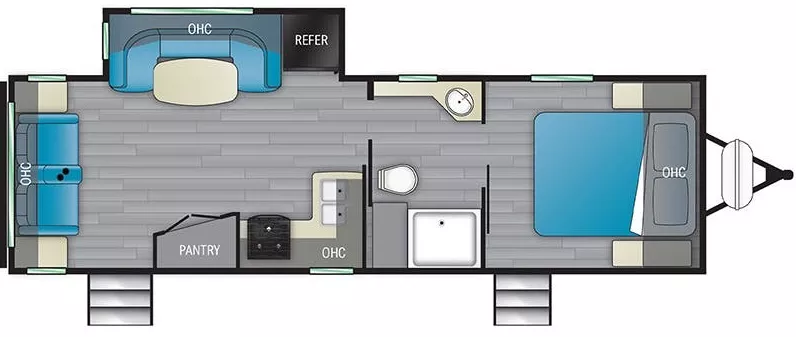 31' 2021 Heartland North Trail 25LRSS w/Slide Floorplan