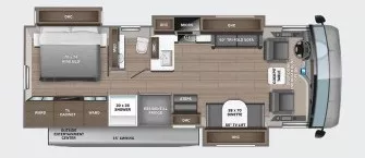 33' 2023 Jayco Precept 31UL w/3 Slides Floorplan