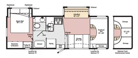 29' 2009 Itasca Spirit 29B w/2 Slides Floorplan
