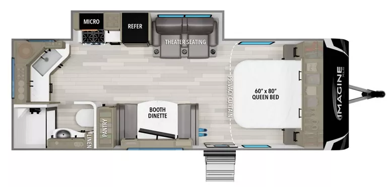 26' 2024 Grand Design Imagine Xls 22MLE w/Slide Floorplan