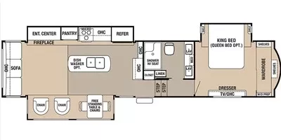 41' 2018 Forest River Cedar Creek Hathaway 36CK2 w/3 Slides Floorplan