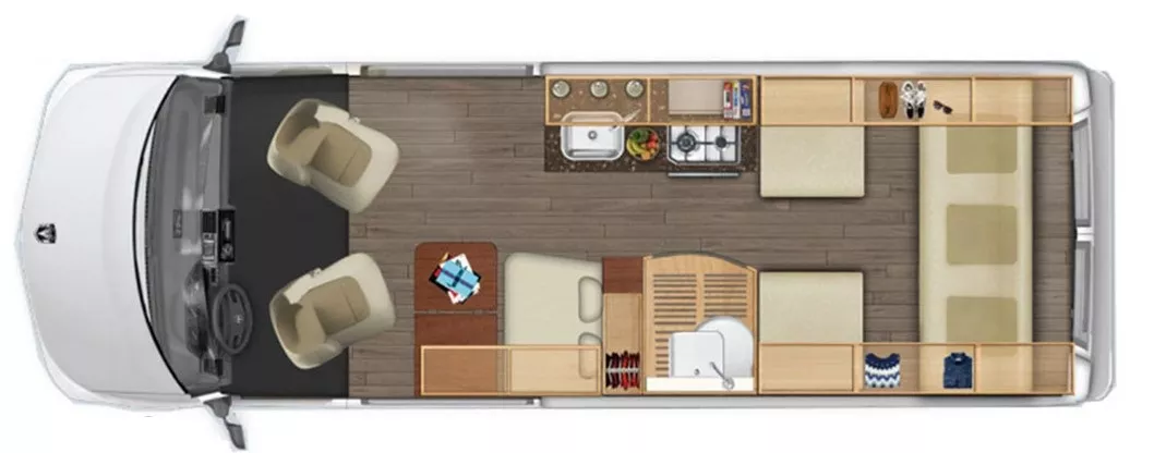 20' 2018 Hymer AKTIV 2.0 Floorplan