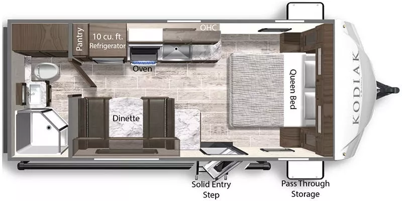 24' 2022 Dutchmen Kodiak Ultra Lite 201QB Floorplan