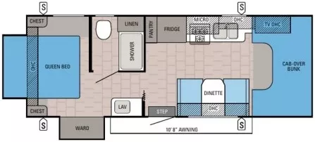 27' 2016 Jayco Redhawk 23XM w/2 Slides Floorplan