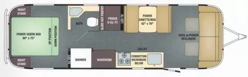 31' 2016 Airstream Classic 30RB Floorplan