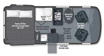 21' 2023 Winnebago Revel (Diesel/4x4) 44E Floorplan