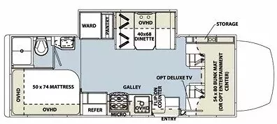 24' 2013 Forest River Solera 24S w/Slide Floorplan
