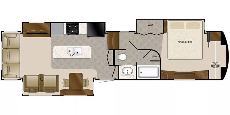 39' 2016 Drv Mobile Suites 38RSB3 w/3 Slides & Generator Floorplan