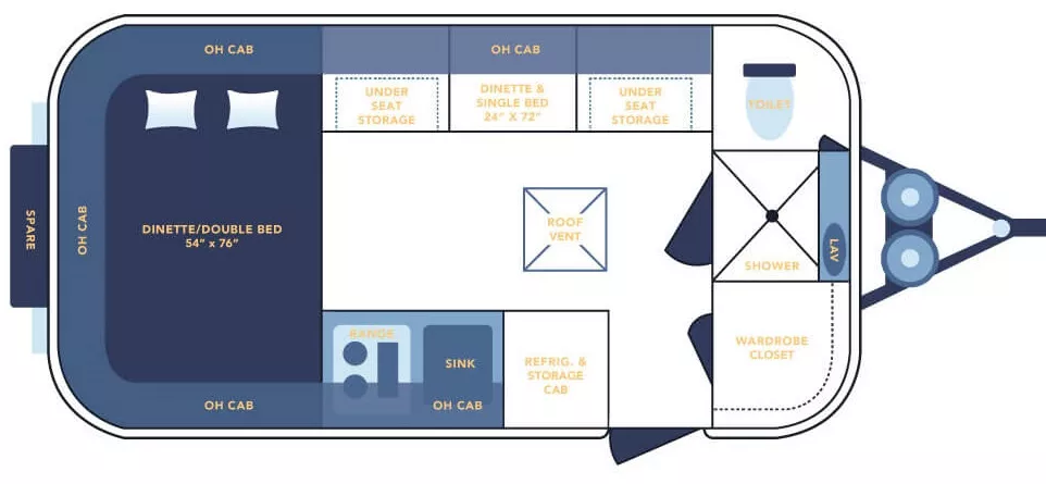 17' 2005 Casita SPIRIT DELUXE Floorplan