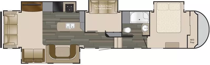 42' 2018 Heartland Sundance 3710MB w/4 Slides - Bunk House Floorplan