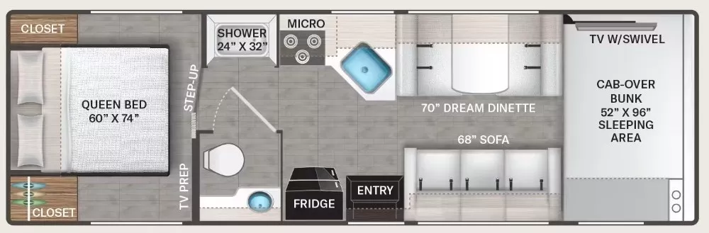 30' 2020 Thor Chateau 28A Floorplan