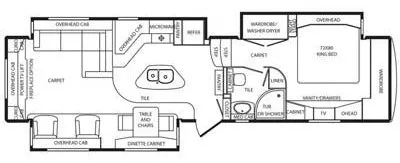 39' 2011 Drv Mobile Suites Deluxe 38RESB3 w/3 Slides Floorplan