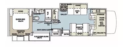 32' 2012 Forest River Sunseeker 3170DS w/3 Slides - Toy Hauler - Bunk House Floorplan